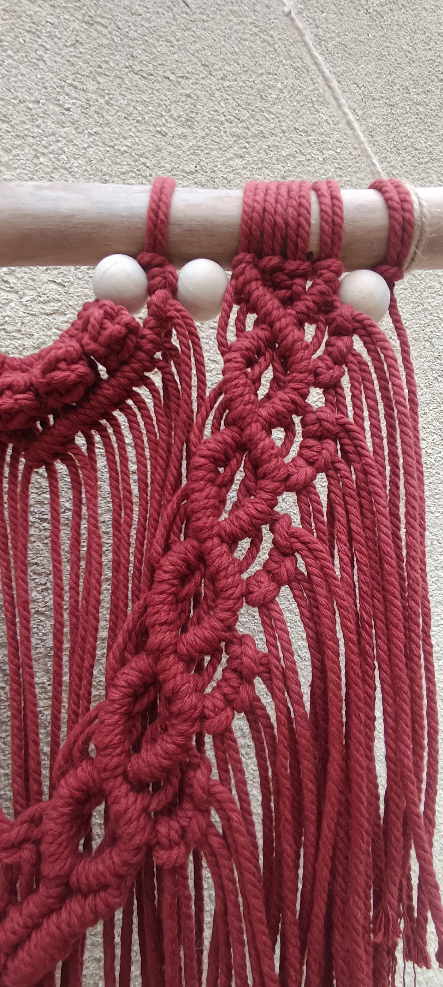 Tenture murale en macramé
