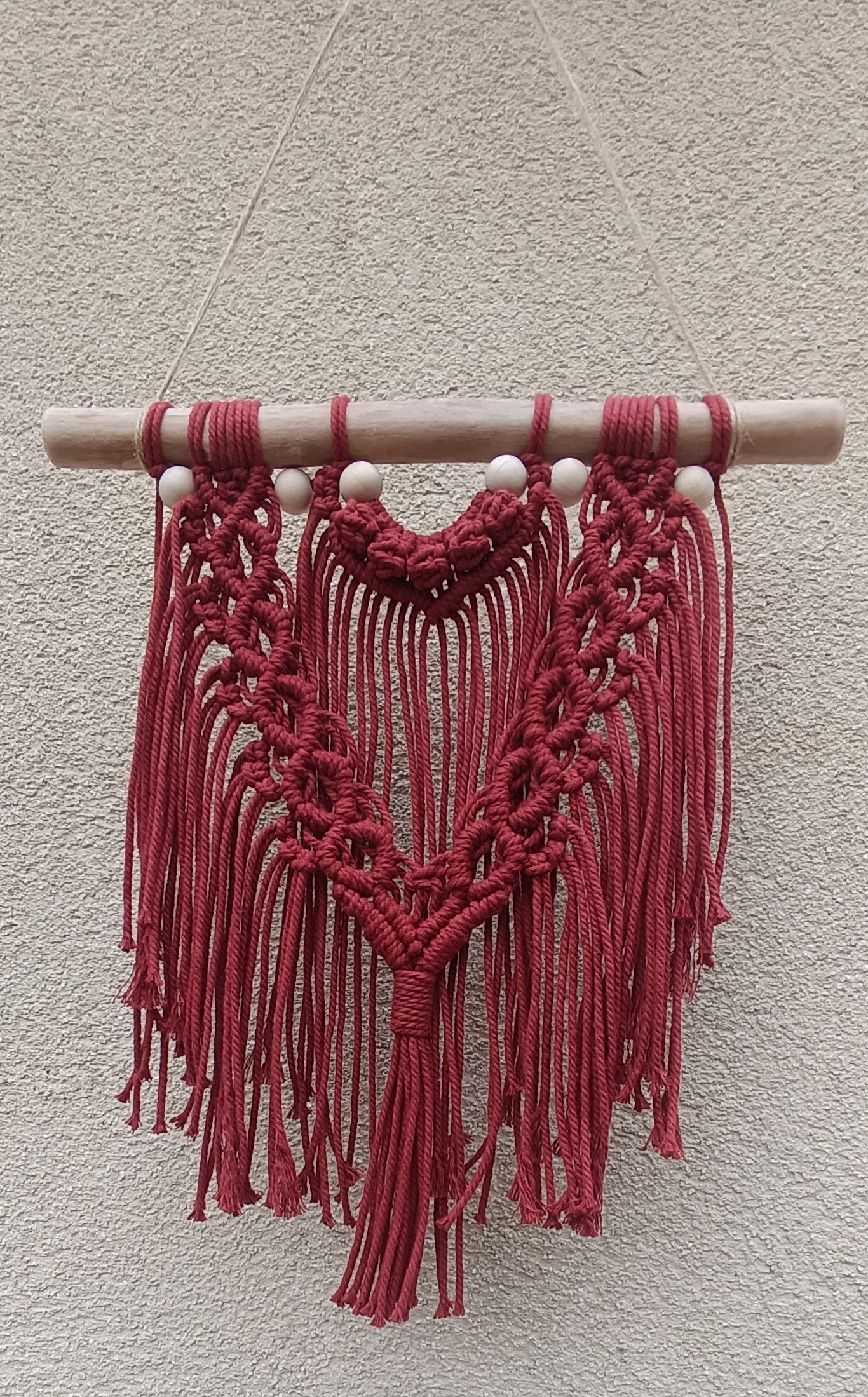 Tenture murale en macramé