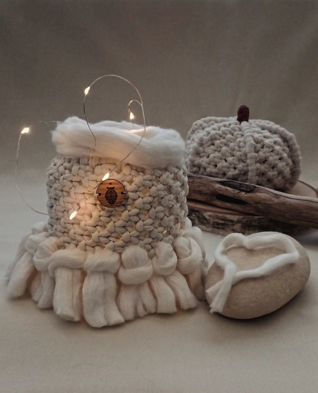 Photophore en macramé - ambiance cocooning