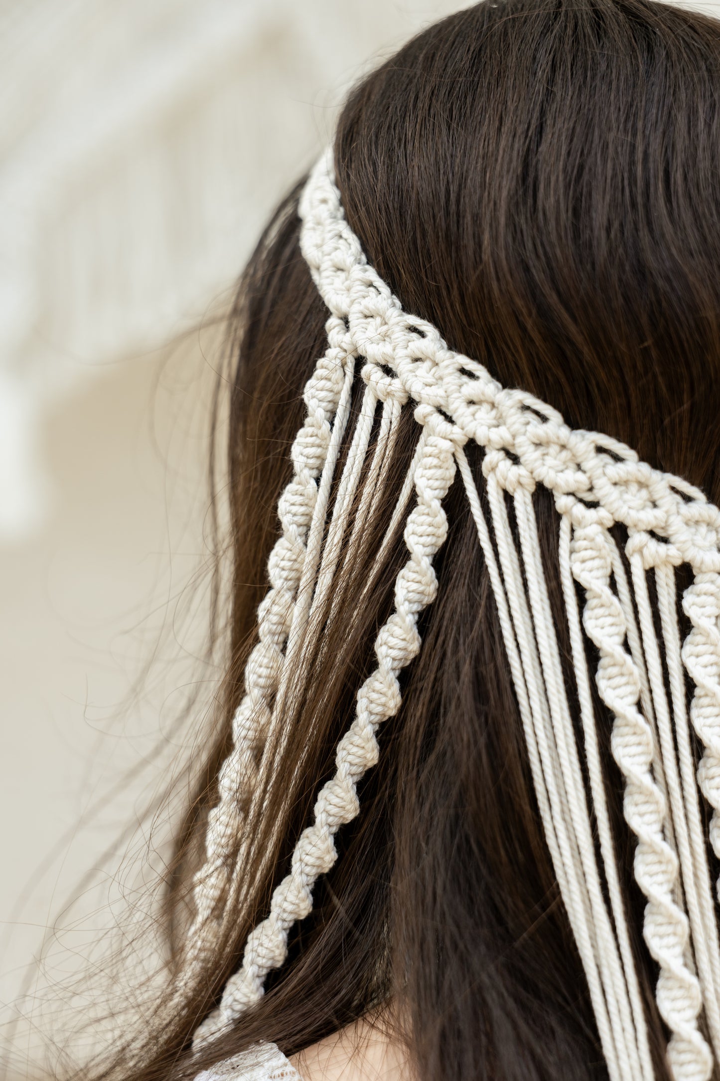 Voile pour cheveux en macramé - Mariage et évènements - Mariée et/ou demoiselle d'honneur