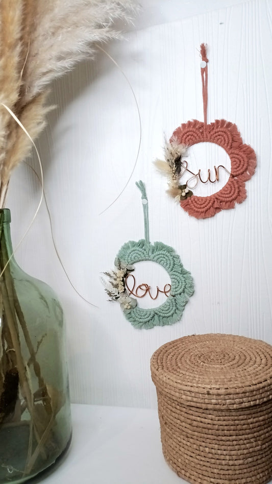 Mini mandala en macramé