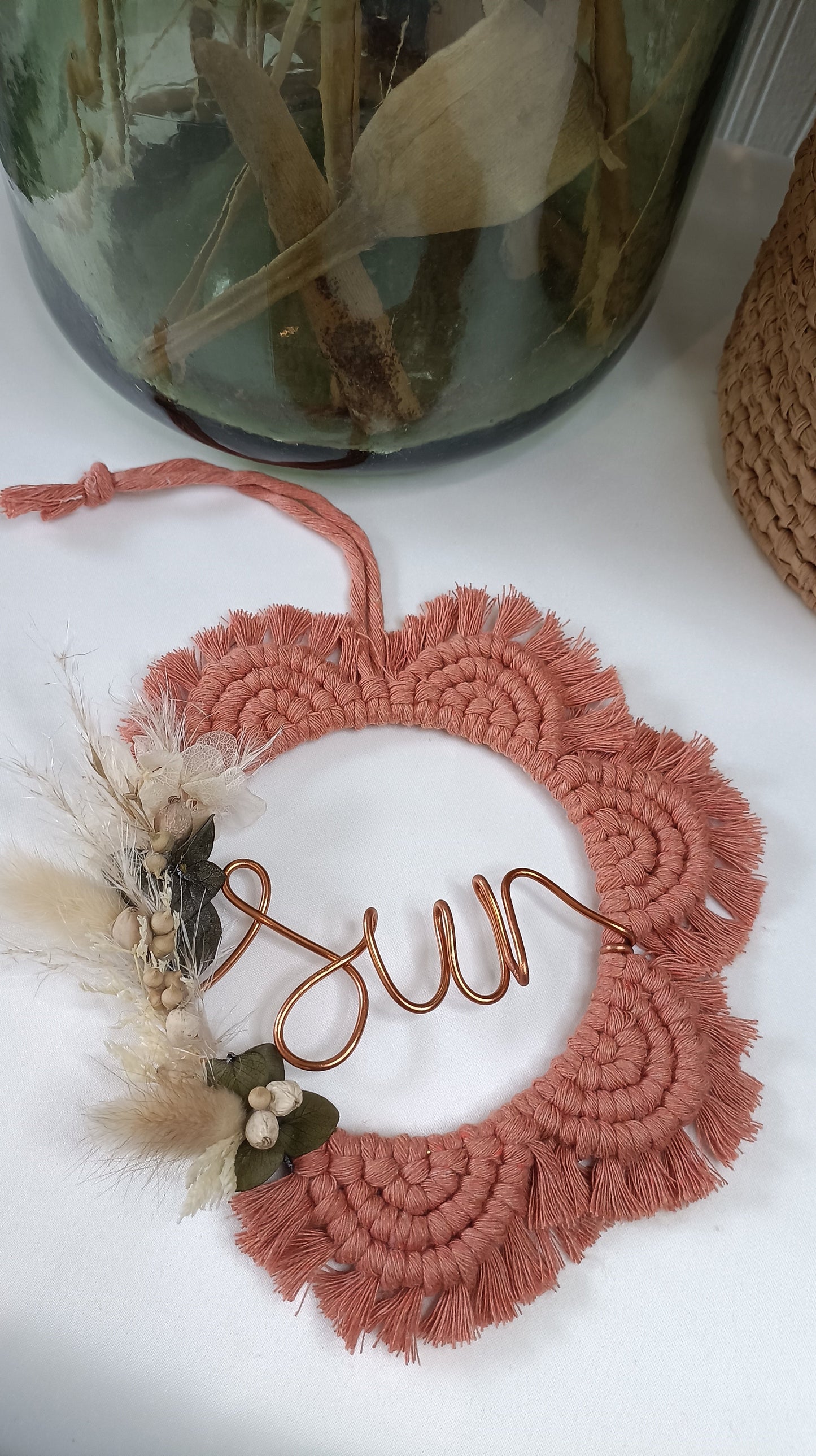 Mini mandala en macramé