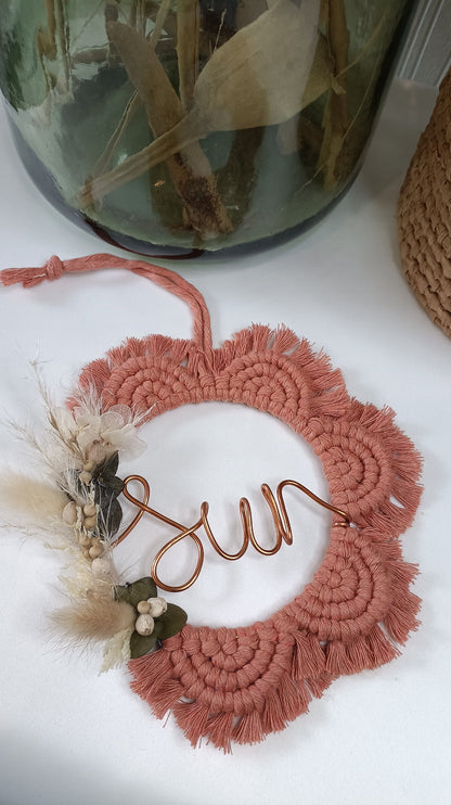 Mini mandala en macramé