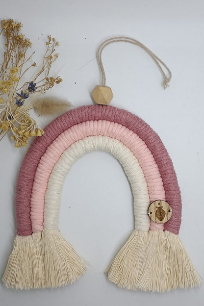 Arc-en-ciel en macramé