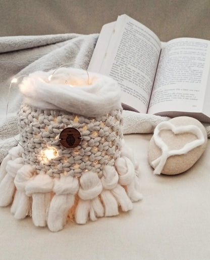Photophore en macramé - ambiance cocooning