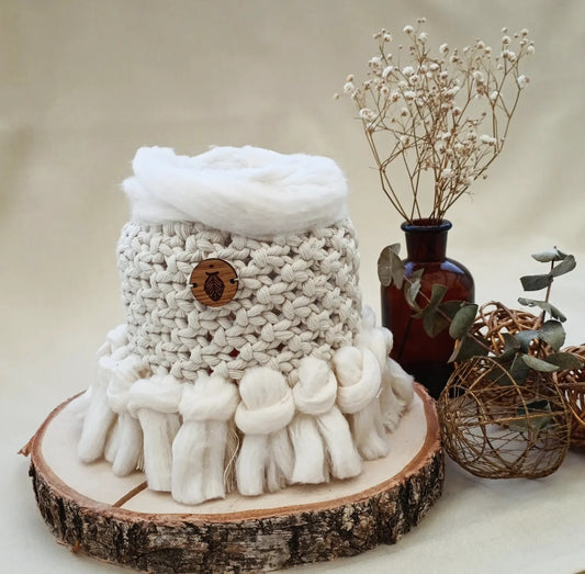 Photophore en macramé - ambiance cocooning