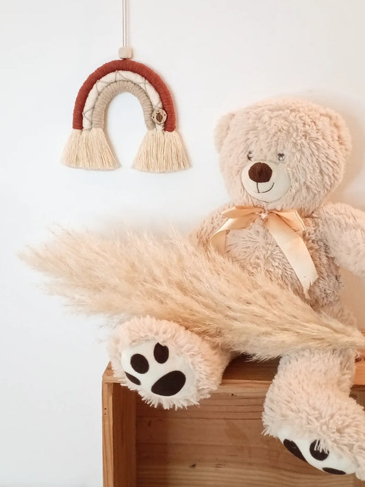 Arc-en-ciel en macramé - Décoration bohème pour chambre d'enfant