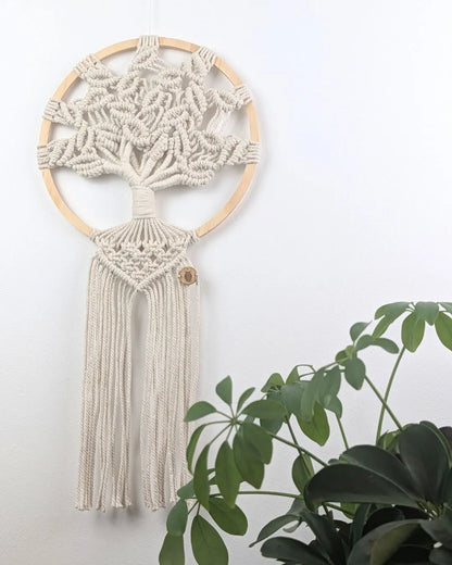 Arbre de vie bohème en macramé - Harmonie naturelle et spirituelle