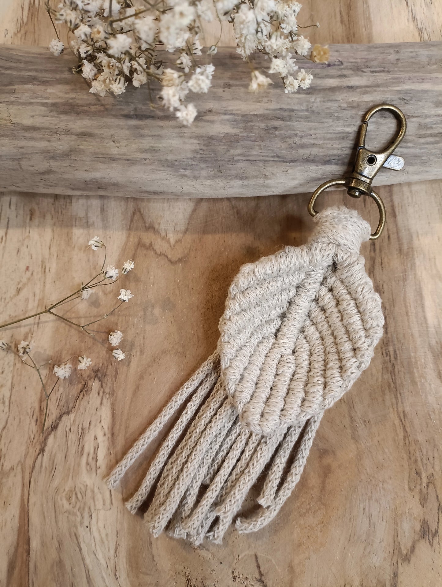 Porte-clé feuille en macramé - Un accessoire inspiré par la nature