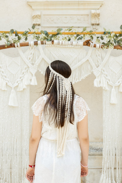 Voile pour cheveux en macramé - Mariage et évènements - Mariée et/ou demoiselle d'honneur