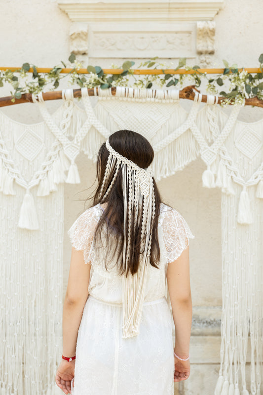 Voile pour cheveux en macramé - Mariage et évènements - Mariée et/ou demoiselle d'honneur