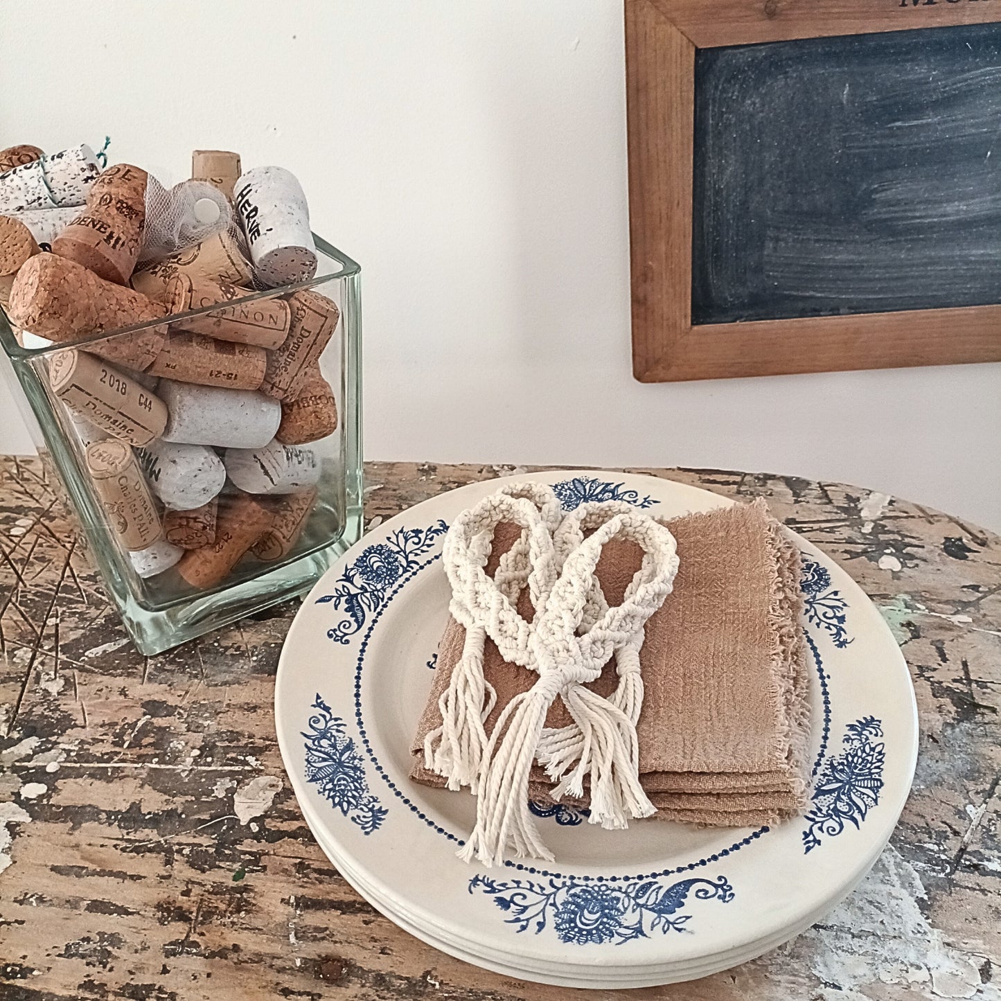 Rond de serviette en macramé - Bohème élégant