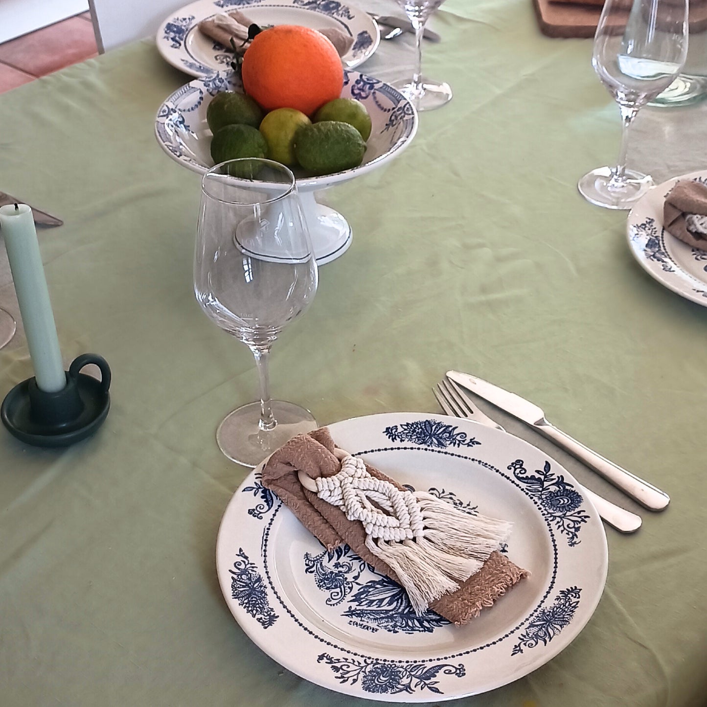 Rond de serviette macramé avec anneau en bois – Bohème Naturel